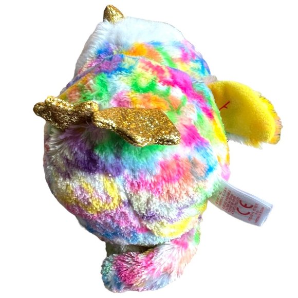 NWT Ty Beanie Boos ENCHANTED Owl Unicorn 8.5" tall x 5" wide Rainbow Tie-dye - Picture 6 of 13